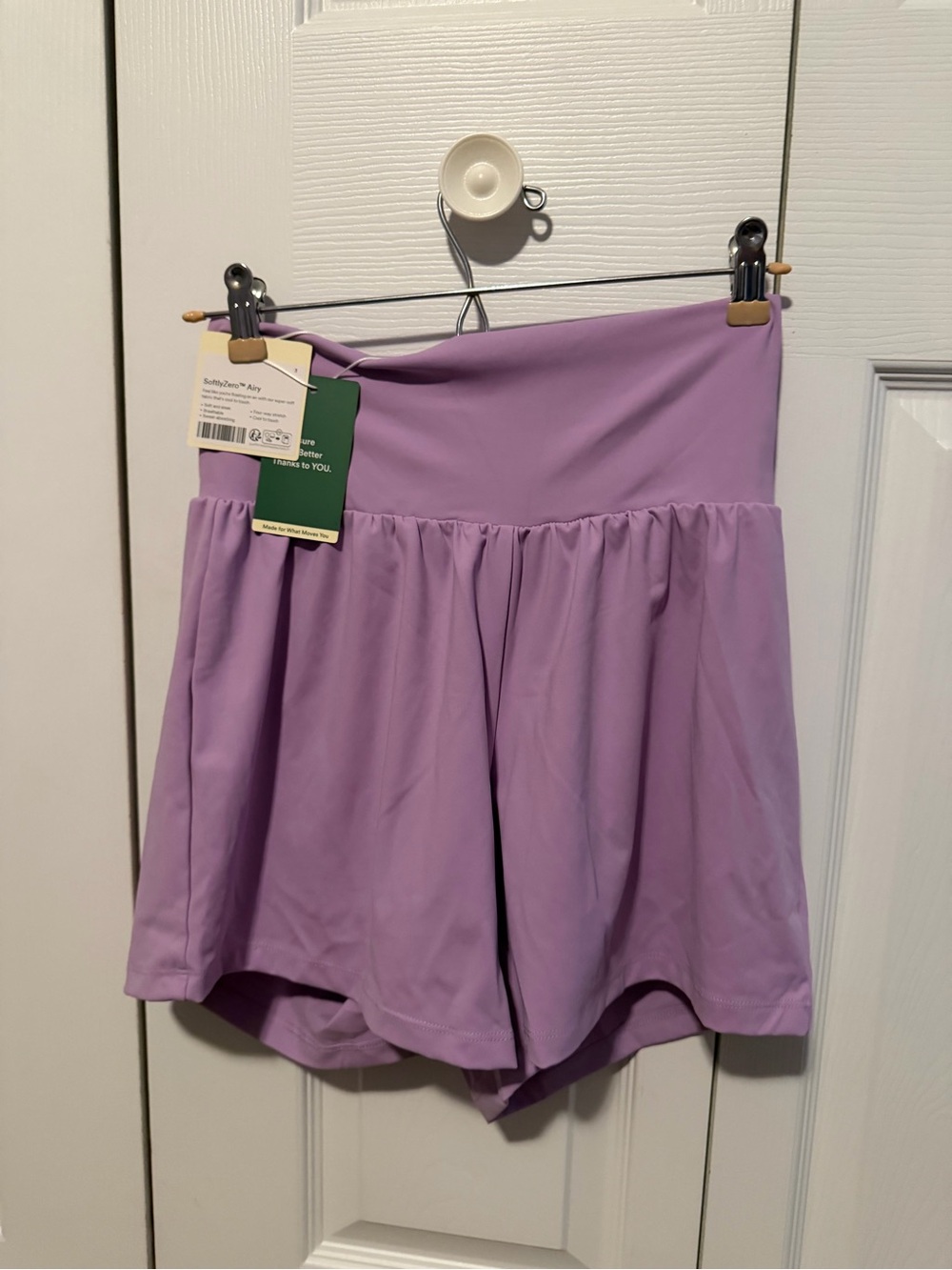 HALARA 5” High-Waist Lavender Workout Shorts - Picture 2 of 3
